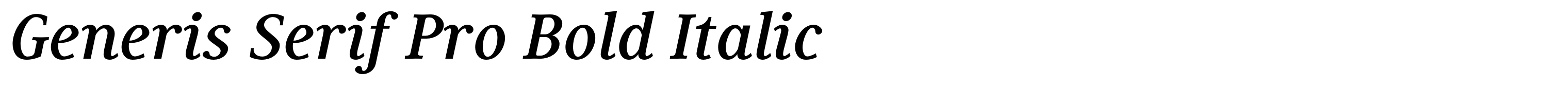 Generis Serif Pro Bold Italic